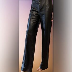 Zara Midnight Black high waisted wide leg pants